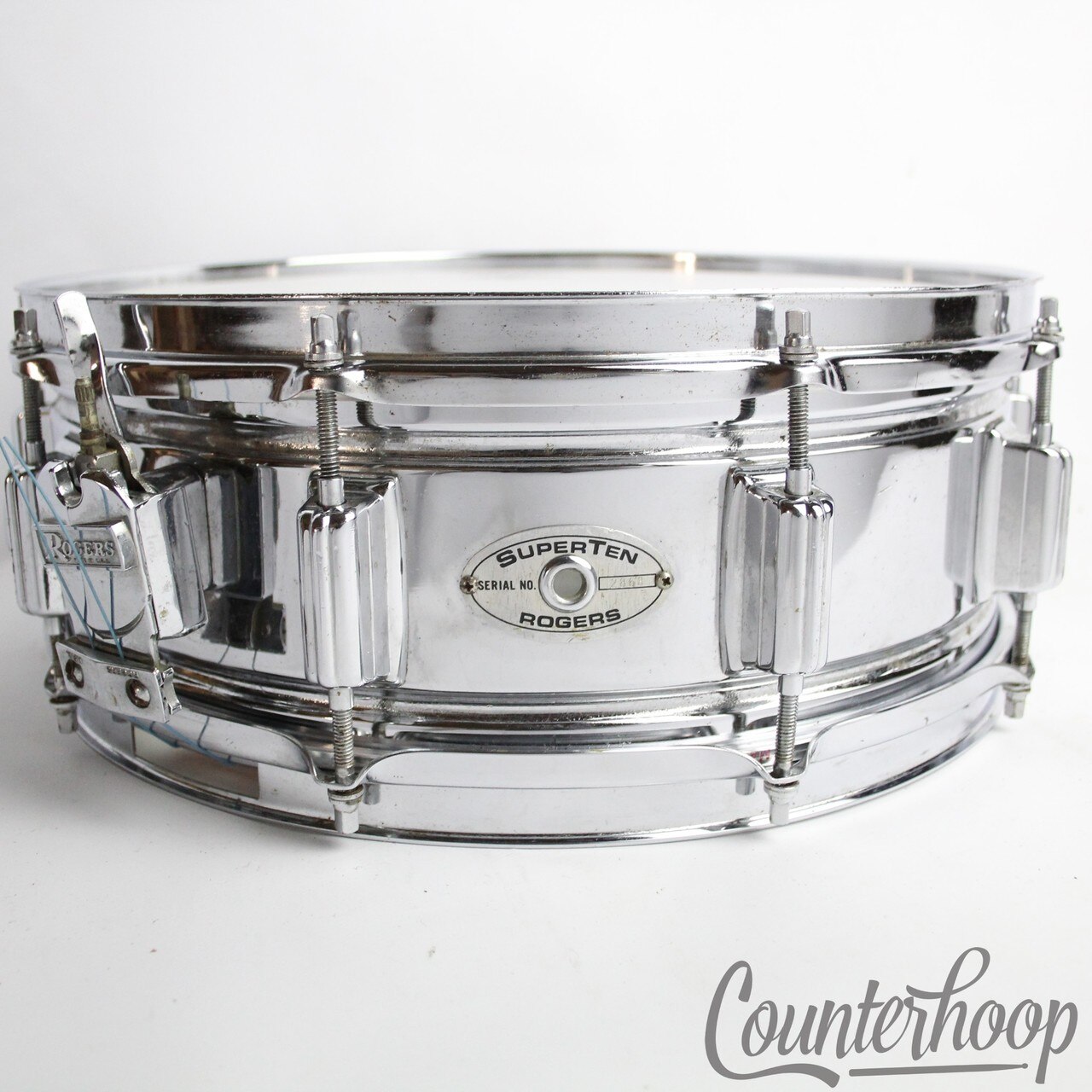 Rogers SuperTen 14x5"Snare Drum COS Steel 10Lug 1973 Script Chrome Vintage 70s* — main photograph