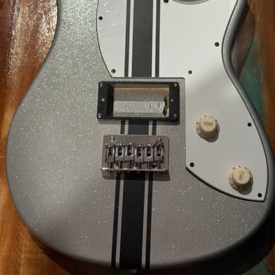 Peavey Rockmaster Silver Metallic Black Stripe 3/4 Scale Electric Guitar 2010s - Graphic image 13
