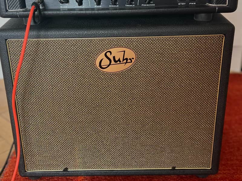 Suhr 1x12" 60-Watt Closed Back Front-Ported Guitar Speaker Cabinet 2010s - Black/Gold image 1