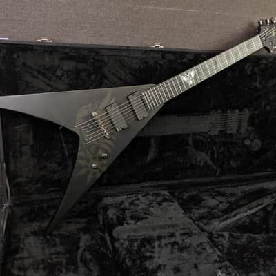 LTD Hex-7 Nergal Signature 7-String Electric Guitar Matte Black w/ Flying V Case image 1