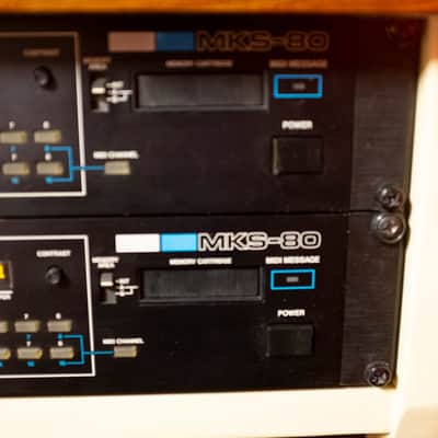 2 x Roland MKS-80 Super Jupiter with 1 x MPG-80 Programmer 1984 - 1989 - Black image 8