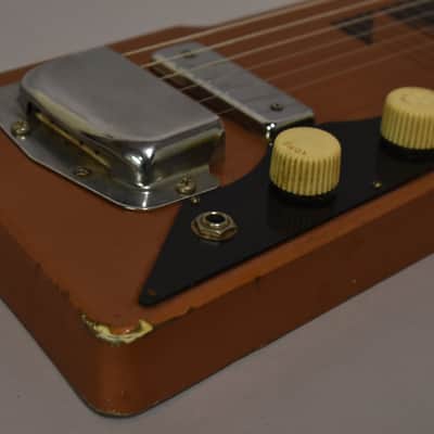 1966 Harmony H-1 "Shark Tooth" 6-String Lap Steel Copper image 3