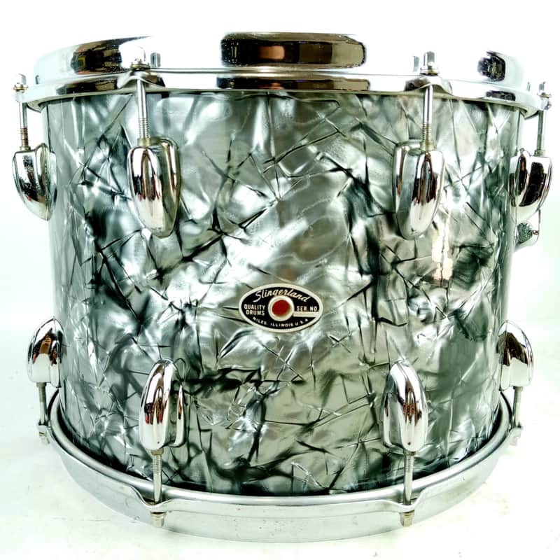 Slingerland 10x14"3Ply Black Diamond Pearl Tom Drum Sound King 70s Niles USA BDP image 1
