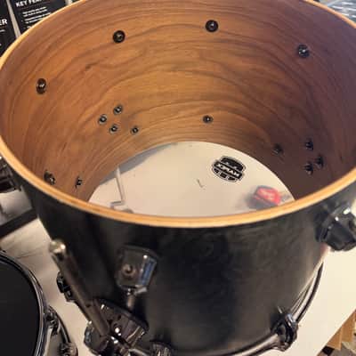 Mapex Saturn V Exotic 4pc Drum Set 12/14/16/22 - Flat Black Maple Burl image 16