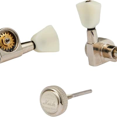 Guitar 3-per-side Locking Tuners 18:1 Locking Tuning Keys Guitar Tuning Machines with Off White Keystone Handle for LP/Les Paul/SG/ES or Acoustic Guitars Nickel image 3