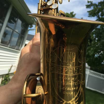 EXCELLENT KING 1945 ZEPHYR  SN2738XX ALTO SAXOPHONE ORIGINAL LAC. 3 RINGS TECH SERVICED READY TO PLAY DOUBLE SOCKET NECK SN MATCH KING CASE imagen 10