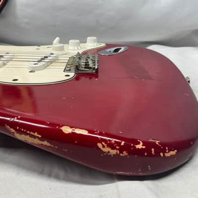 Fender Highway One Stratocaster Guitar 2002 - Crimson Red Transparent / Maple neck image 18