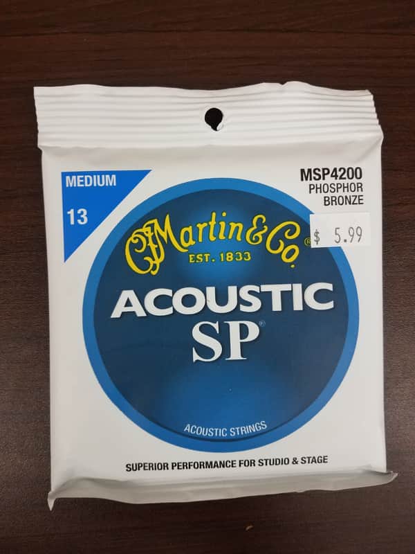 Martin MSP4200 SP Phosphor Bronze Medium (13-56) Acoustic Strings - 8-Pack image 1