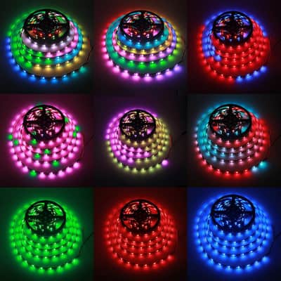 16.4Ft Individually Addressable Rgb Led Strip Light 5M 150 Pixels Dream Color Programmable Digital Led Flexible Strip Waterproof Ip65 Black Pcb 5V For Home Bedroom Bar Decor Lighting image 5