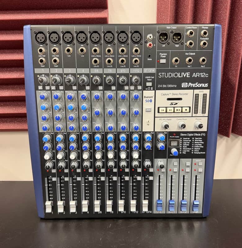 PreSonus StudioLive AR12c 14-Input Mixer / Digital Recorder / Audio Interface 2020 - Present - Gray / Blue image 1