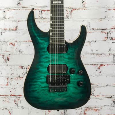 ESP - E-II Horizon FR-7 7-String Electric Guitar Black Turquoise Burst with OHSC - USED