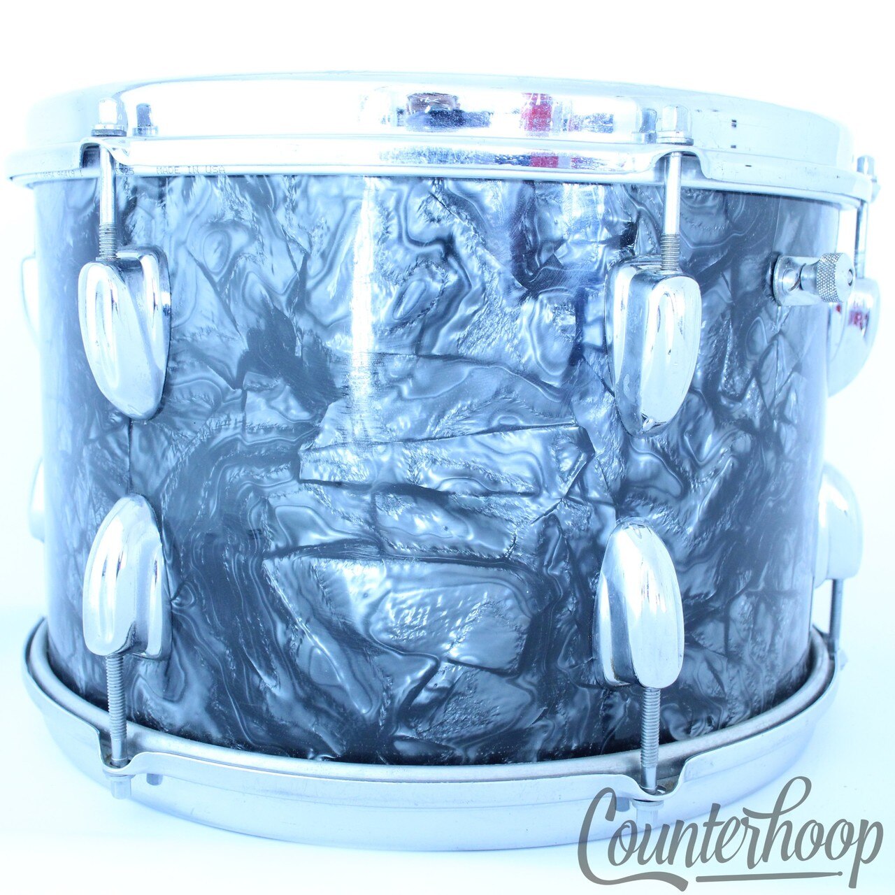Slingerland 12x8"Rack Tom Drum BDP Vintage 60s 3Ply African Mahogany COB Brass* — main photograph