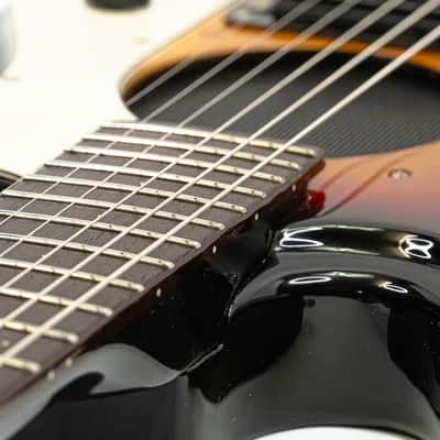 Mini Mosrite of Century Guitar with Built-In Amplifier – Sunburst w/ Gigbag image 7