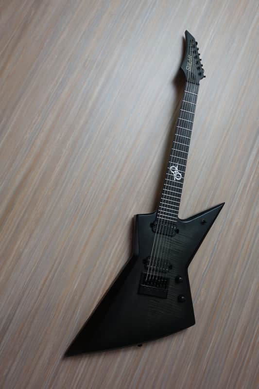 Solar E1.7fbb 7 String  Flame Black Burst Matte with Soft Case image 1