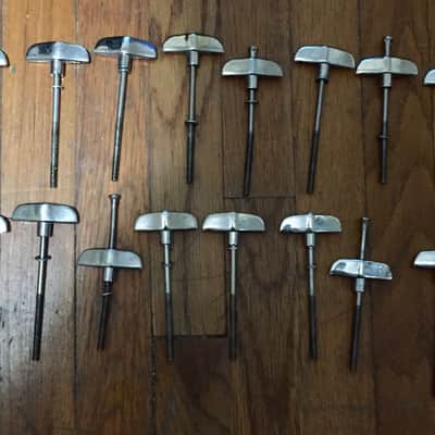 Fibes Bass drum tension rods t-rods (18) 70s - Chrome image 1