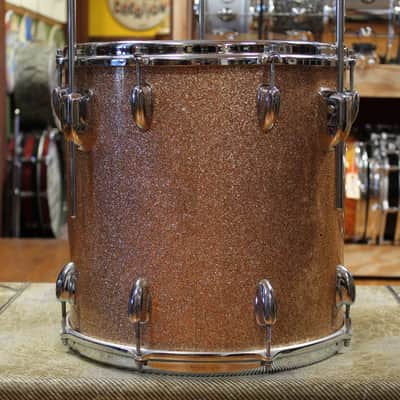 1966 Slingerland Modern Jazz Outfit in Sparkling Champagne Pearl 14x20 8x12 14x14 image 11