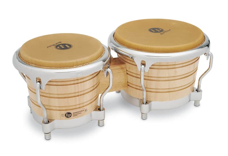 LP LP201AX-2 7-1/4" and 8-5/8" Bongos - Natural with Chrome Hardware image 1