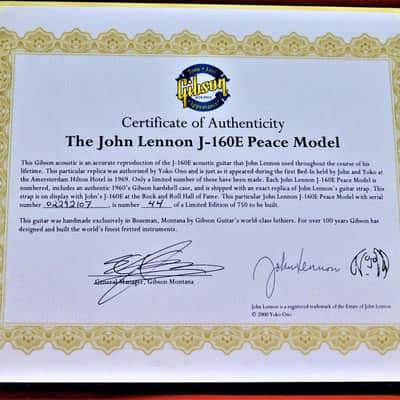 Gibson  J-160E John Lennon Peace Model 2002 Natural image 6