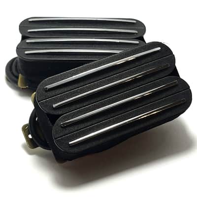 Dragonfire Quad Rails Humbucker Set ~ Bridge + Neck Super Passive Hot Rail Pickups ~ Black w/ Chrome image 3