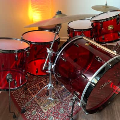 Peace Echoplasma - 5pc Acrylic Drum Kit wine red WITH Yamaha Hardware, Stool & Zildjian Cymbals image 10