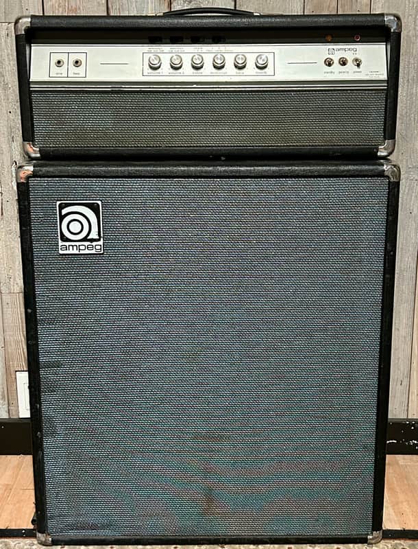 Sweet 1973 Ampeg V4 100 Watt Head & 4X12 Ampeg Cabinet Half Stack, Excellent Condition Serviced and Ready to Rock ! image 1