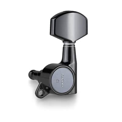 Gotoh Large Schaller-style Knob Tuners -3 Per Side Black 07202BX image 1