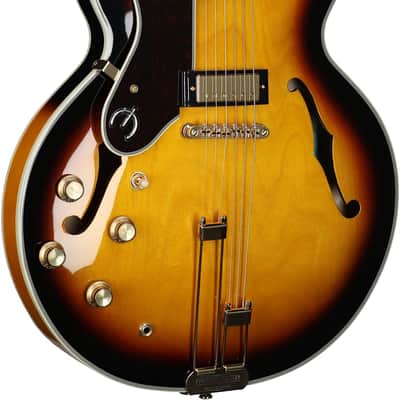 Epiphone Sheraton Semi-Hollow Body Electric Guitar, Left-Handed (with Gig Bag), Vintage Sunburst image 3