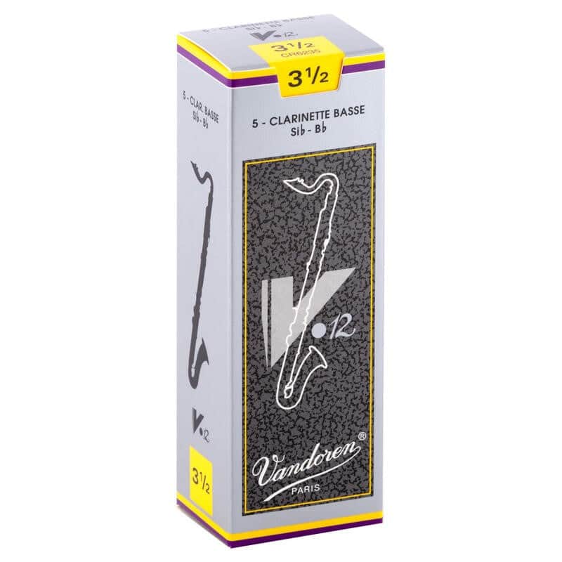 Vandoren CR6235 V12 Bass Clarinet Reeds Strength 3 1/2 (Box of 5) image 1
