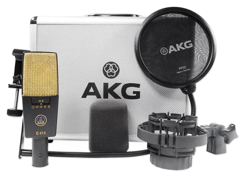 AKG C414 XLII Multi-Pattern Studio Reference Condenser Microphone Recording Mic image 1