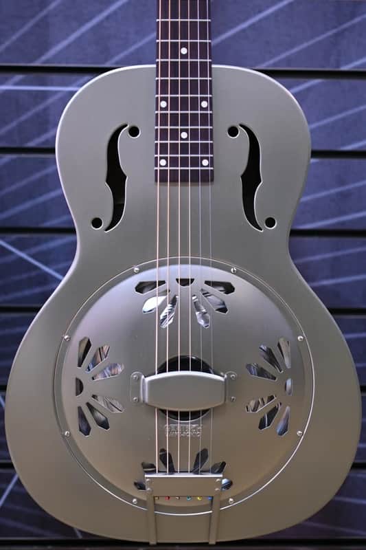 Gretsch Roots Collection G9201 Honey Dipper Shed Roof Brass Body Resonator Guitar image 1
