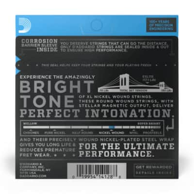 D'Addario EXL115-3D Nickel Wound Electric Guitar Strings, 3 Sets, Medium/Blues-Jazz Rock, 11-49, 3 Sets image 2