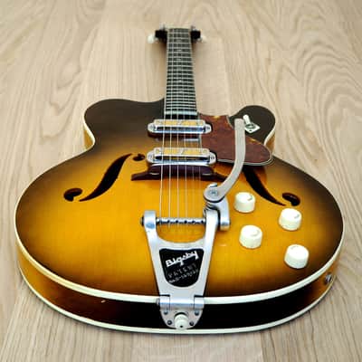 1961 Harmony H74 Meteor Neo Cutaway Vintage Guitar Near Mint DeArmond Gold Foil Pickups w/ohc image 12
