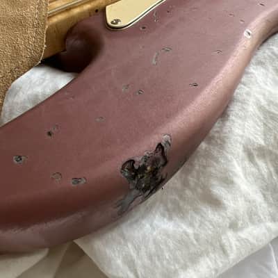Squier Jazz Bass Loaded Body 2023 - Burgundy Mist Heavy Relic, Fender AV75 image 6