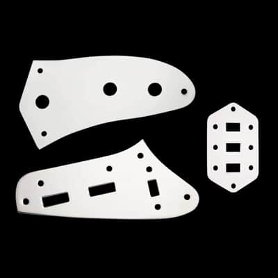 Chrome Set Guitar Jaguar Style Upper/Lower Control Plate, with Switch Plate image 2