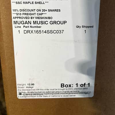 Mint DW 6.5" x 14" Collector's Series SSC Maple Shell Snare Drum - Vintage Marine w/ Chrome Hardware image 7