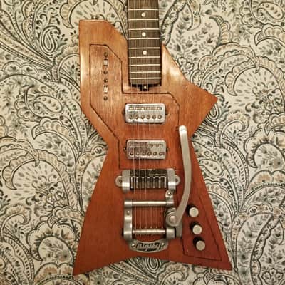 1960s Korina Wood Solidbody 2" Thick, Futuristic Guitar, Unknown Maker, Modeled After 1958-59 Gibson image 25