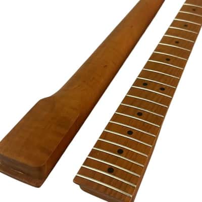 Roasted Maple Wood Guitar Telecaster Tele Style Neck, 22 Frets Fretboard image 6