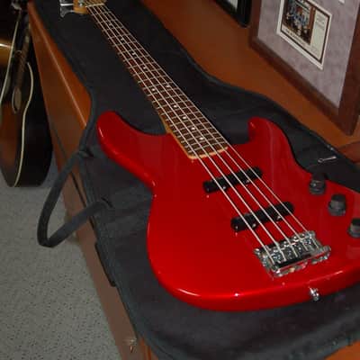 Fender 5 String Jazz Bass Active Electronics Gigbag 1990 Candy Apple Red image 11