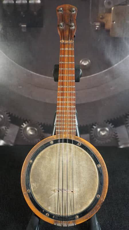 Antique Banjolele Ukulele - Closed Back with F Holes image 1