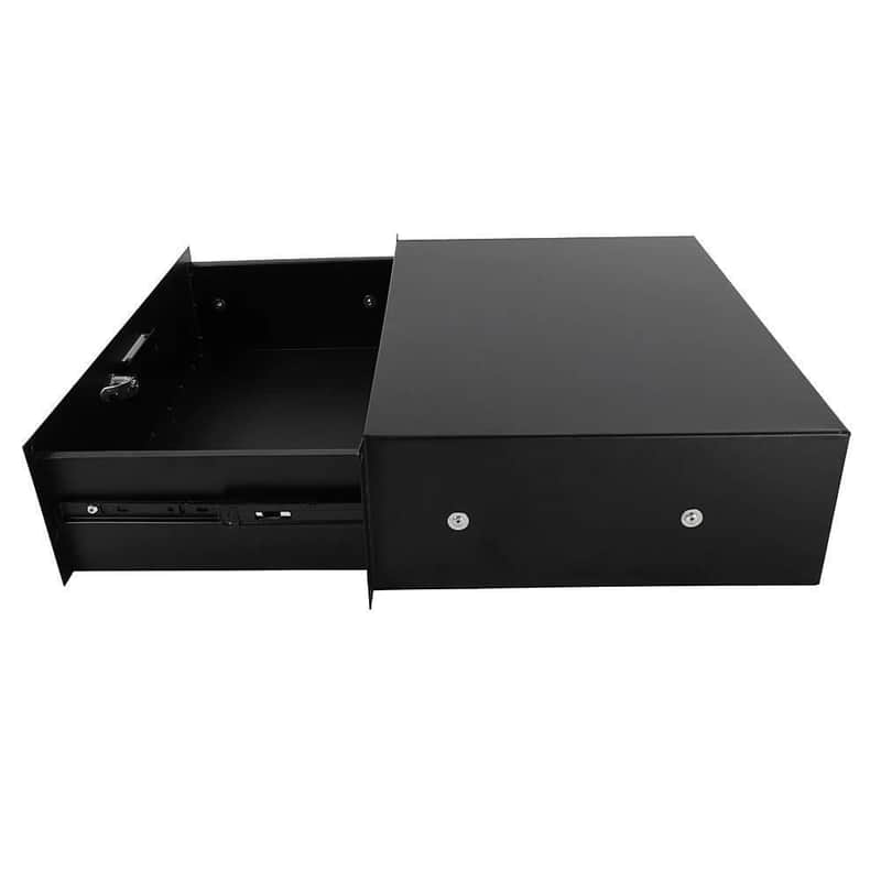 Rack Mount DJ 19" 3U Rack Road Case Equipment Deep Drawer Locking Black image 1