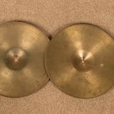 1990s Zildjian A 14" New Beat Hi Hat Cymbals 940g 1320g image 6