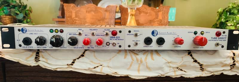 Summit Audio  2BA-221 Tube/Solid State Mic-Pre and TD-100 Racked 2010's - Silver image 1