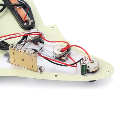 Stratocaster Style Loaded SSS Prewired Guitar Pickguard and Humbucker, Green image 4