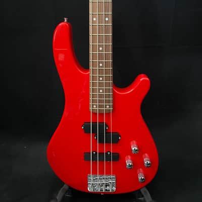 Vision JB8 Jazz Bass Starter Kit - Sosft case Jack and 35W Amplifer - Red - NEW image 2