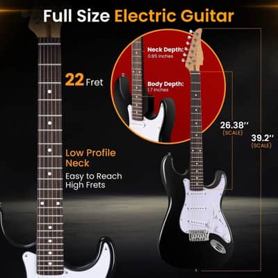 Electric Guitar - 6-String Electric Guitar with Accessory Kit (Black) image 2
