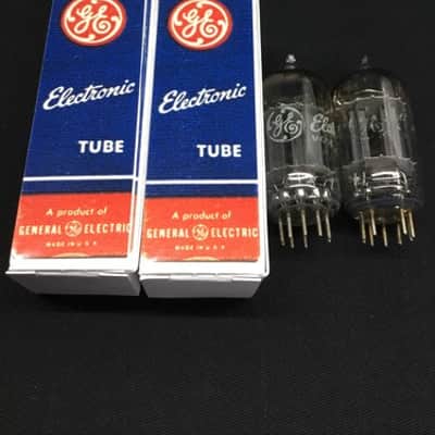 MATCHED PAIR GE 12AU7 Long Plate D Getter AUDIO Vacuum Tubes TESTED 10.9368 image 1