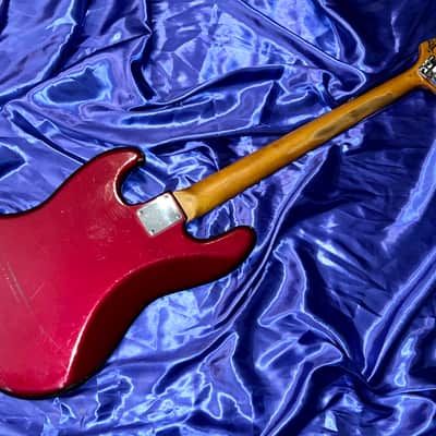 1984 Fender Fullerton Reissue 1962 Jazz Bass Factory Candy Apple Red over Three Tone Burst image 16