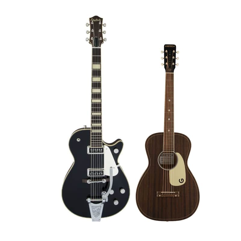 Gretsch G6128T-53 Vintage Select '53 Duo Jet 6-String Electric Guitar - Right-Handed (Black) Bundle with Gretsch G9500 Jim Dandy Acoustic Guitar (Frontier Stain) image 1