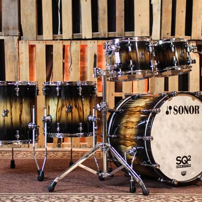 Sonor SQ2 Medium Beech Black Burst African Marble Drum Set - 22,10,12,14,16 Bild 1