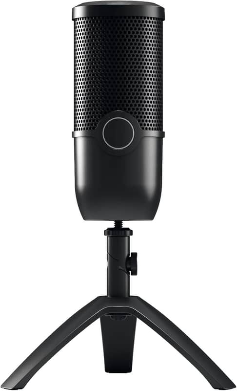 USB Microphone for Podcasting, Streaming and Home Office Use, Cardioid Polar Pattern, Headphone Jack, Compatible with PC/Mac/PS4/PS5, Black image 1